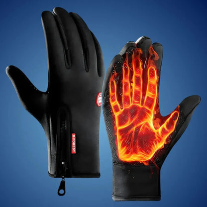 Heated Gloves Adjustable Heat Waterproof Windproof Touchscreen-Compatible