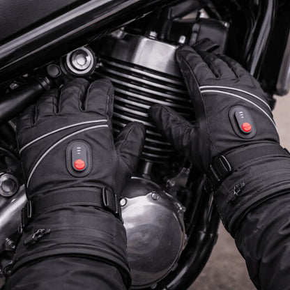 Heated Gloves Battery-Powered Insulated Lining & Faux Leather Palm