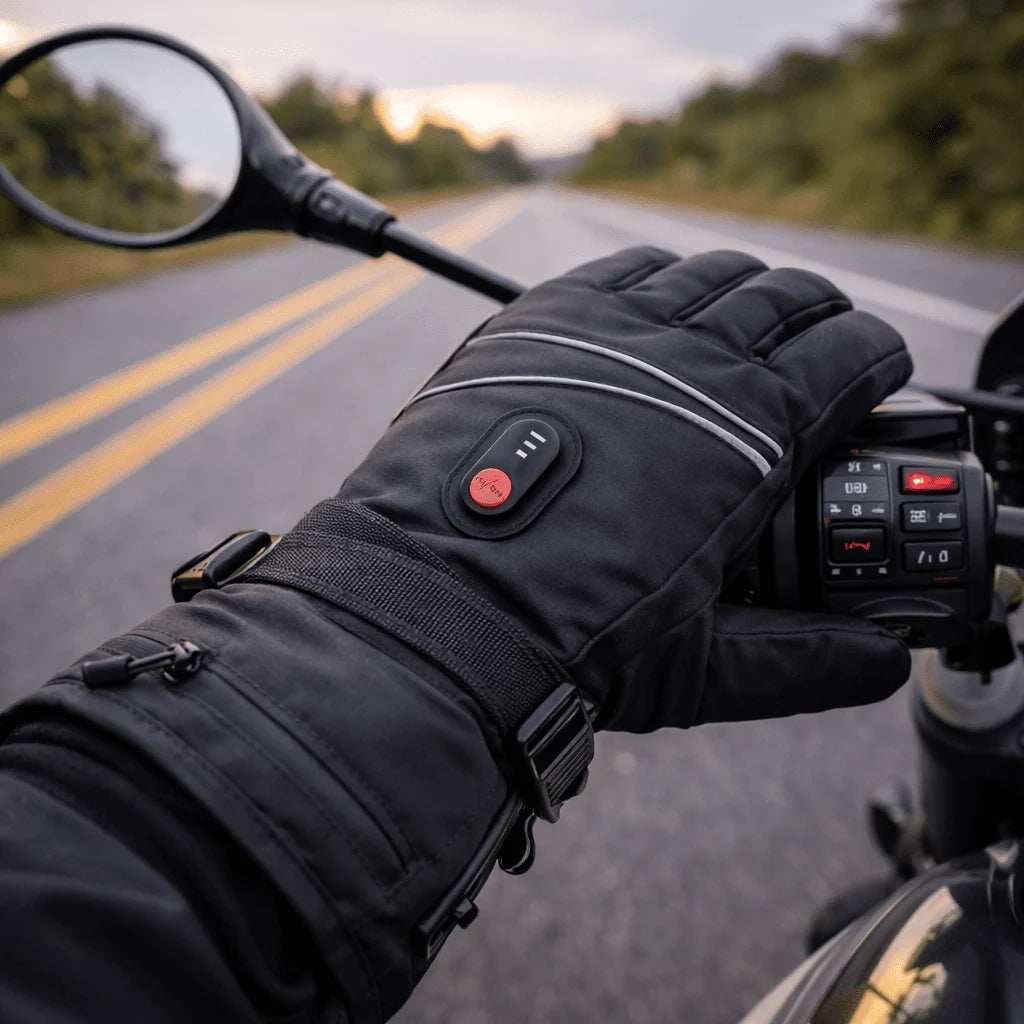 Heated Gloves Battery-Powered Insulated Lining & Faux Leather Palm