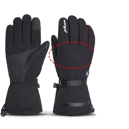 Heated Gloves Battery-Powered Insulated Lining & Faux Leather Palm