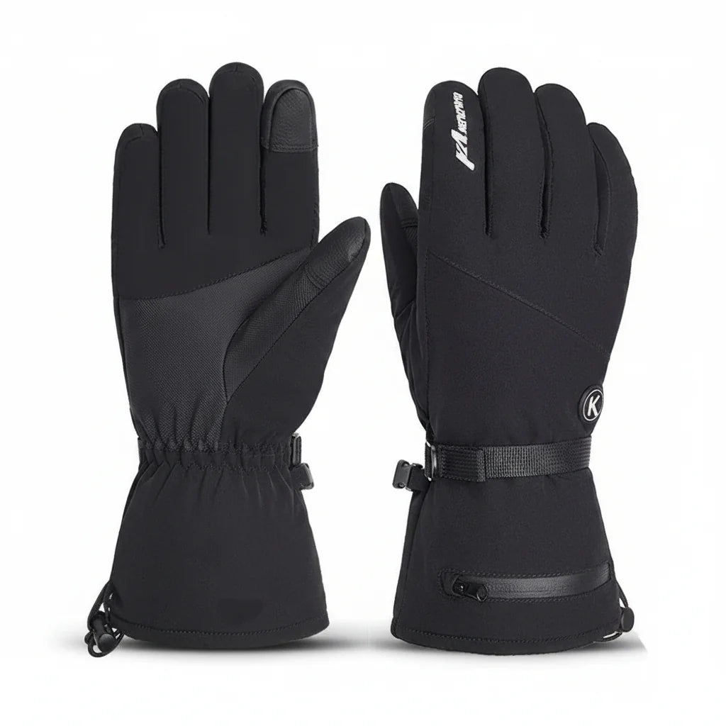 Heated Gloves Battery-Powered Insulated Lining & Faux Leather Palm