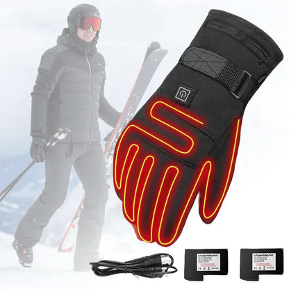 Heated Gloves Rechargeable Waterproof Wind-Resistant Touchscreen-Compatible