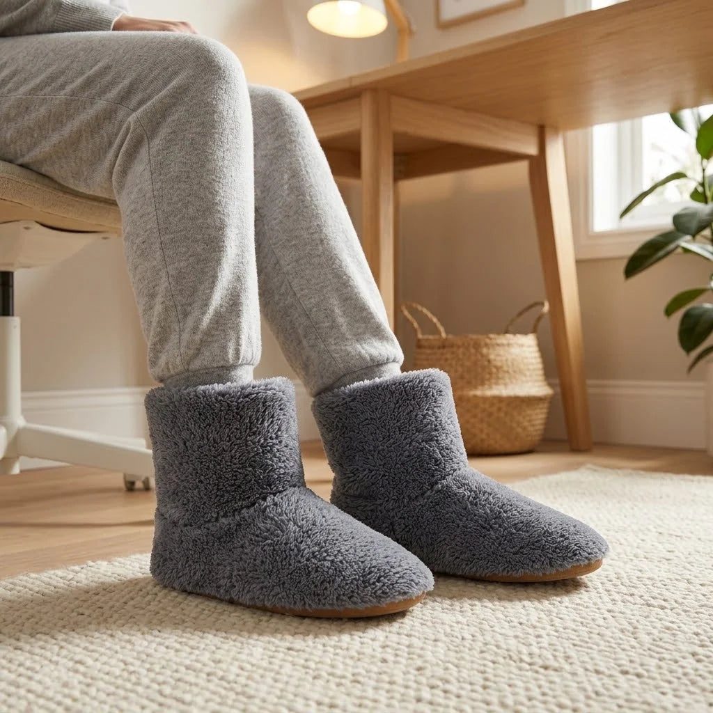 Heated Slippers USB-Powered Ankle-High Washable