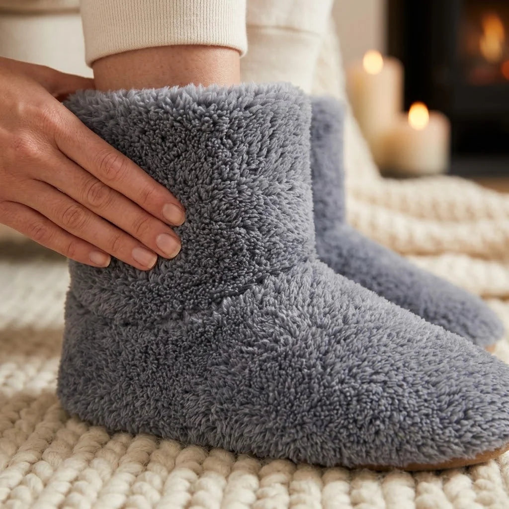 Heated Slippers USB-Powered Ankle-High Washable