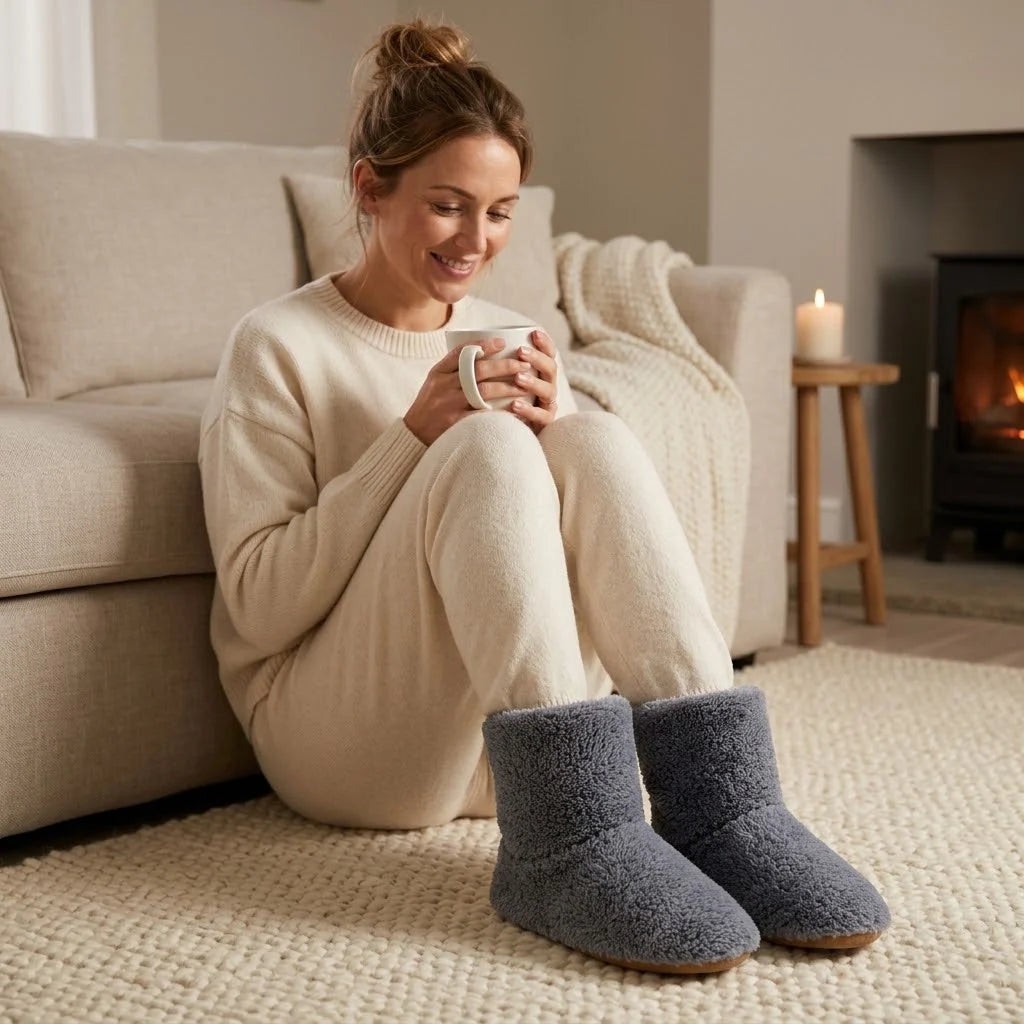 Heated Slippers USB-Powered Ankle-High Washable