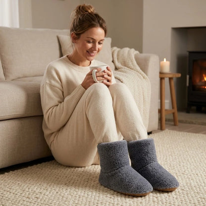 Heated Slippers USB-Powered Ankle-High Washable