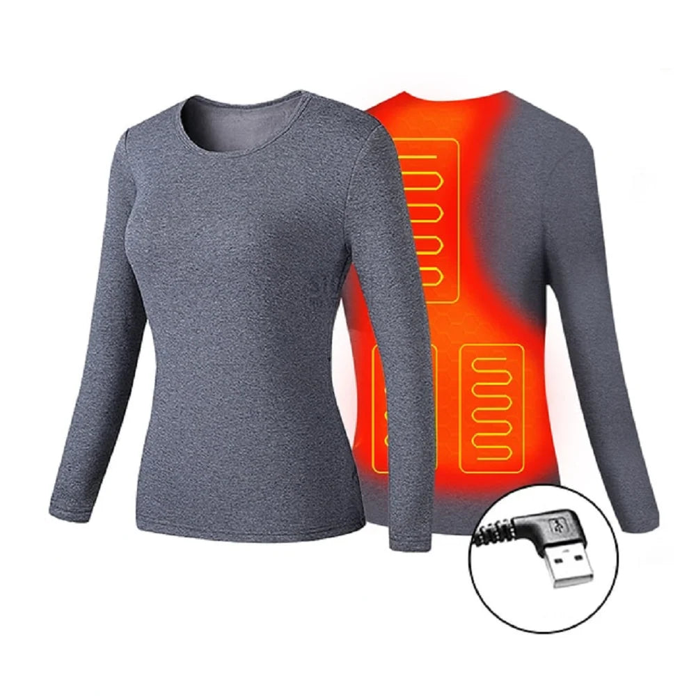Heated Thermal Underwear Set 3 Heat Settings Four-Way Stretch