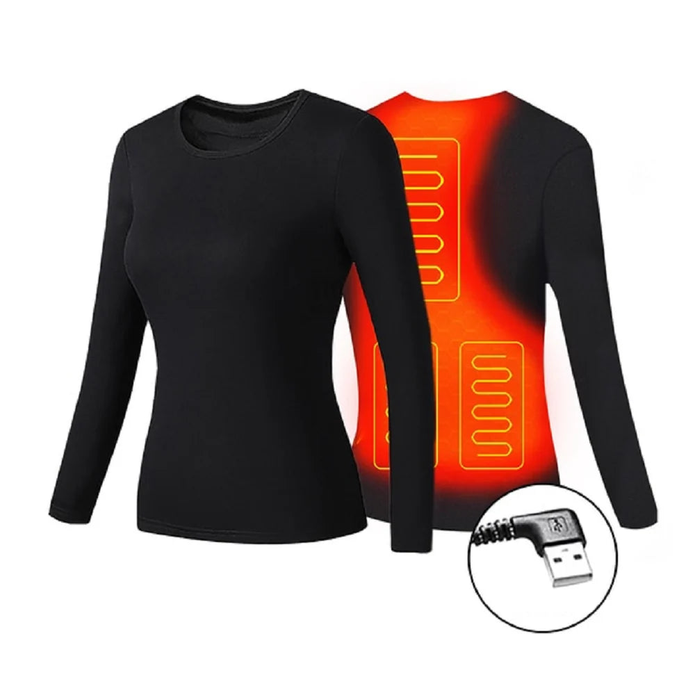 Heated Thermal Underwear Set 3 Heat Settings Four-Way Stretch