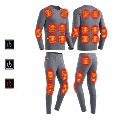 Heated Thermal Underwear Set USB Rechargeable Three Heat Settings