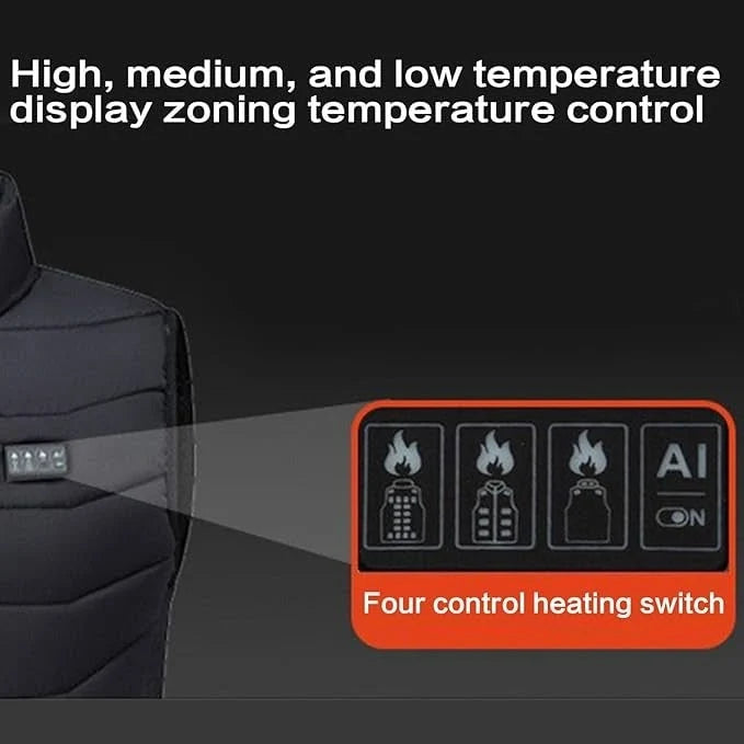 Heated Vest USB Rechargeable Quilted Multi-Zone Heating