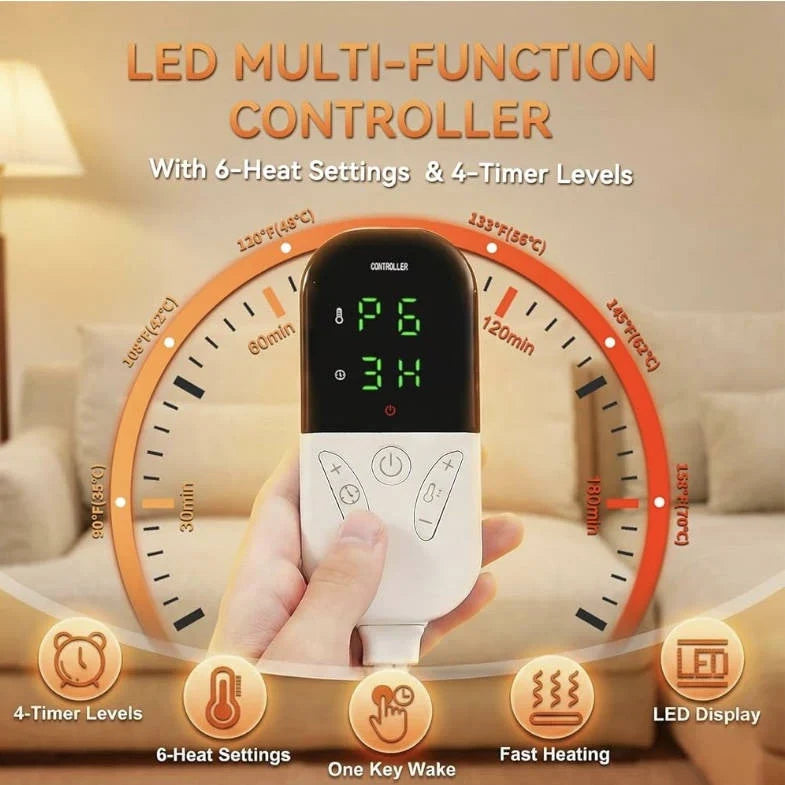 Heating Pad Extra Large Six Heat Settings Auto Shutoff