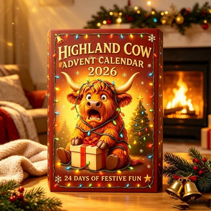 Highland Cow Advent Calendar 24 Resin Figurines Numbered Compartments