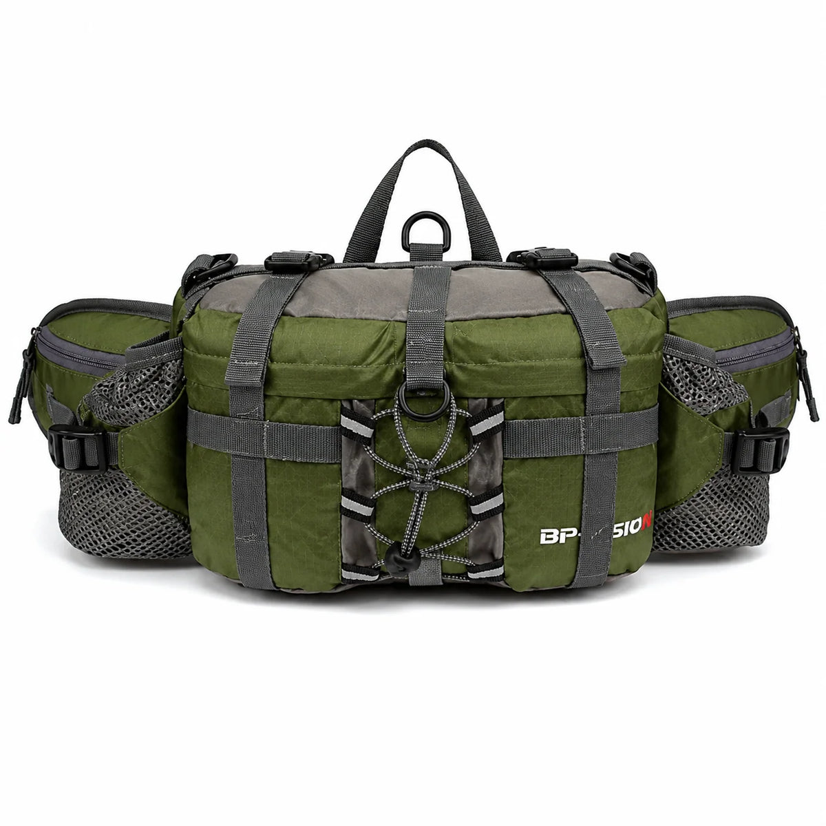 Hiking Waist Pack Water-Resistant Dual Bottle Holders Multiple Pockets