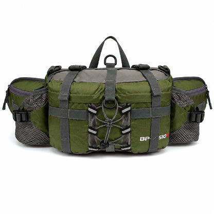 Hiking Waist Pack Water-Resistant Dual Bottle Holders Multiple Pockets