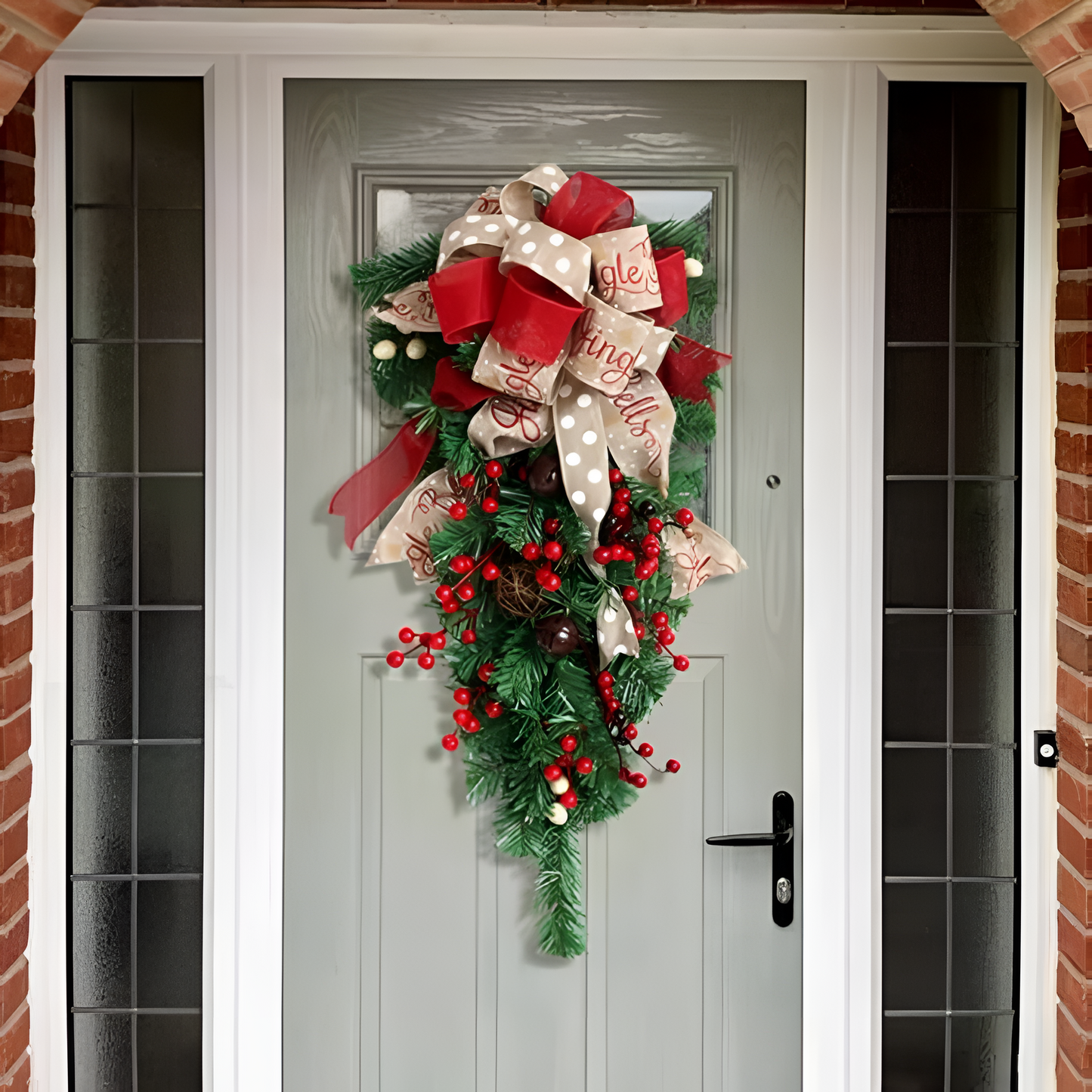 Holiday Door Wreath Pine & Berry Weather-Resistant