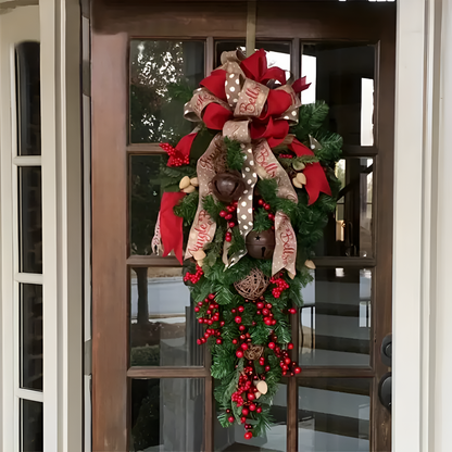 Holiday Door Wreath Pine & Berry Weather-Resistant