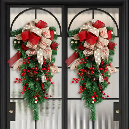 Holiday Door Wreath Pine & Berry Weather-Resistant