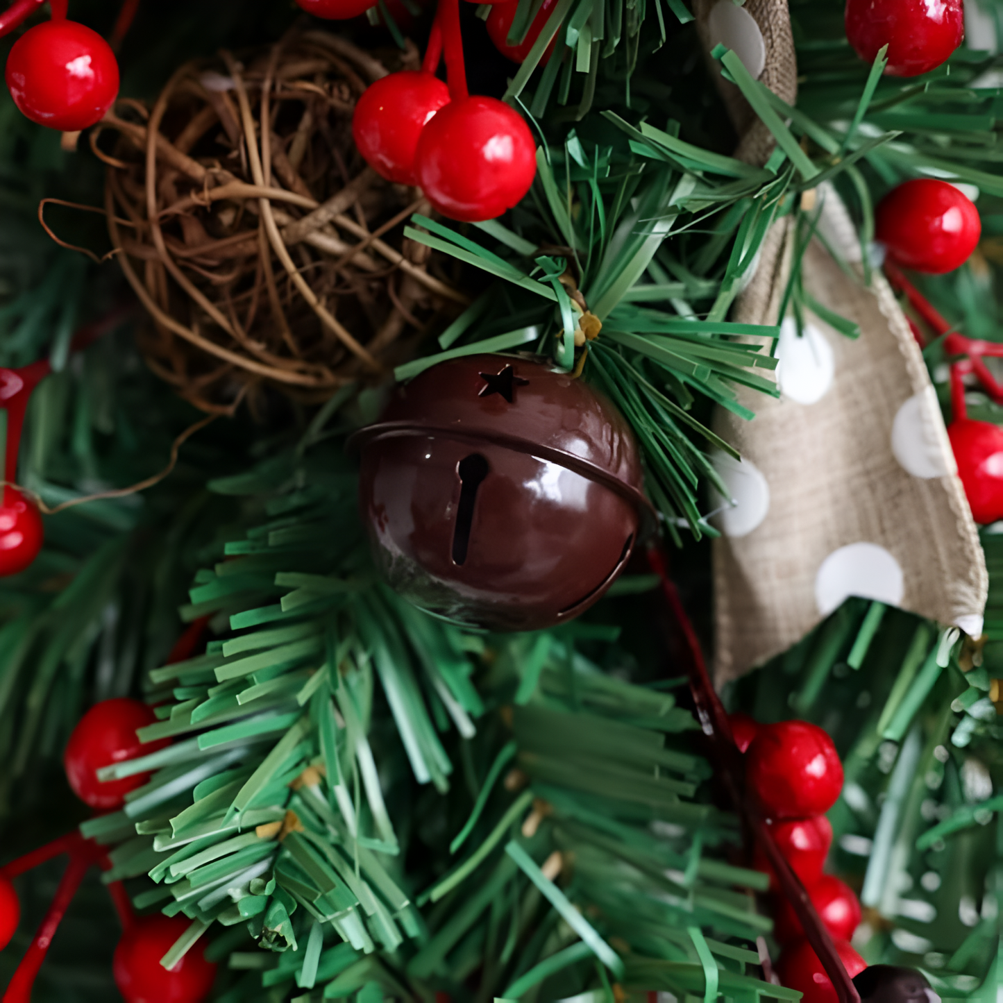 Holiday Door Wreath Pine & Berry Weather-Resistant