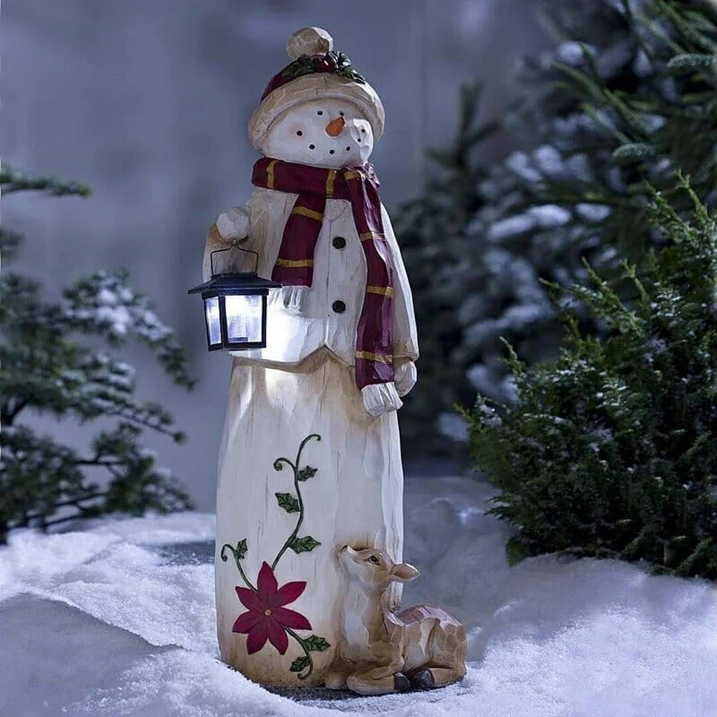 Holiday Figurine Integrated LED Lantern All-Weather Resin