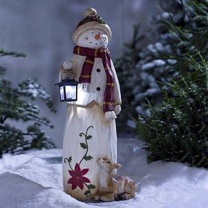 Holiday Figurine Outdoor LED Lantern All-Weather Resin