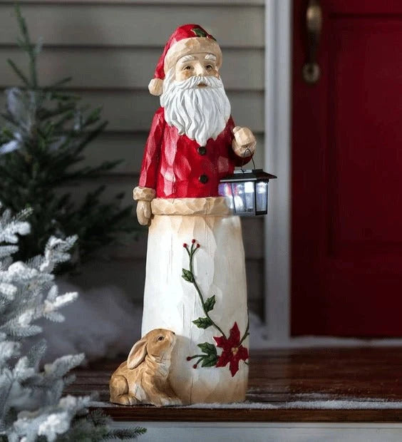 Holiday Figurine Outdoor LED Lantern All-Weather Resin