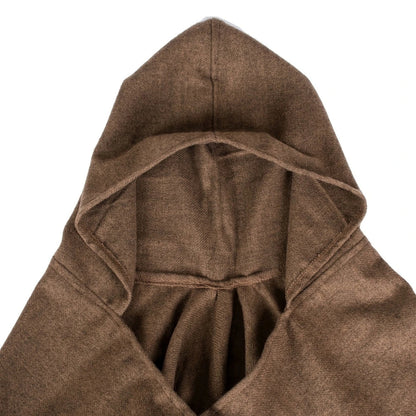 Hooded Poncho Oversized Striped Tassel Acrylic Blend