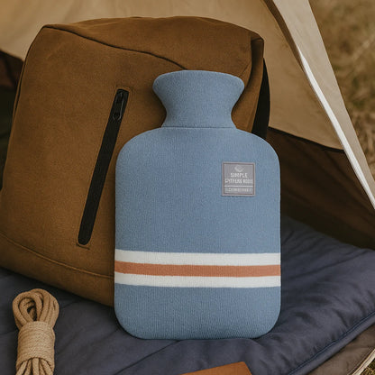 Hot Water Bottle Knitted Cover 1L Capacity Heat Retention Up to 8 Hours