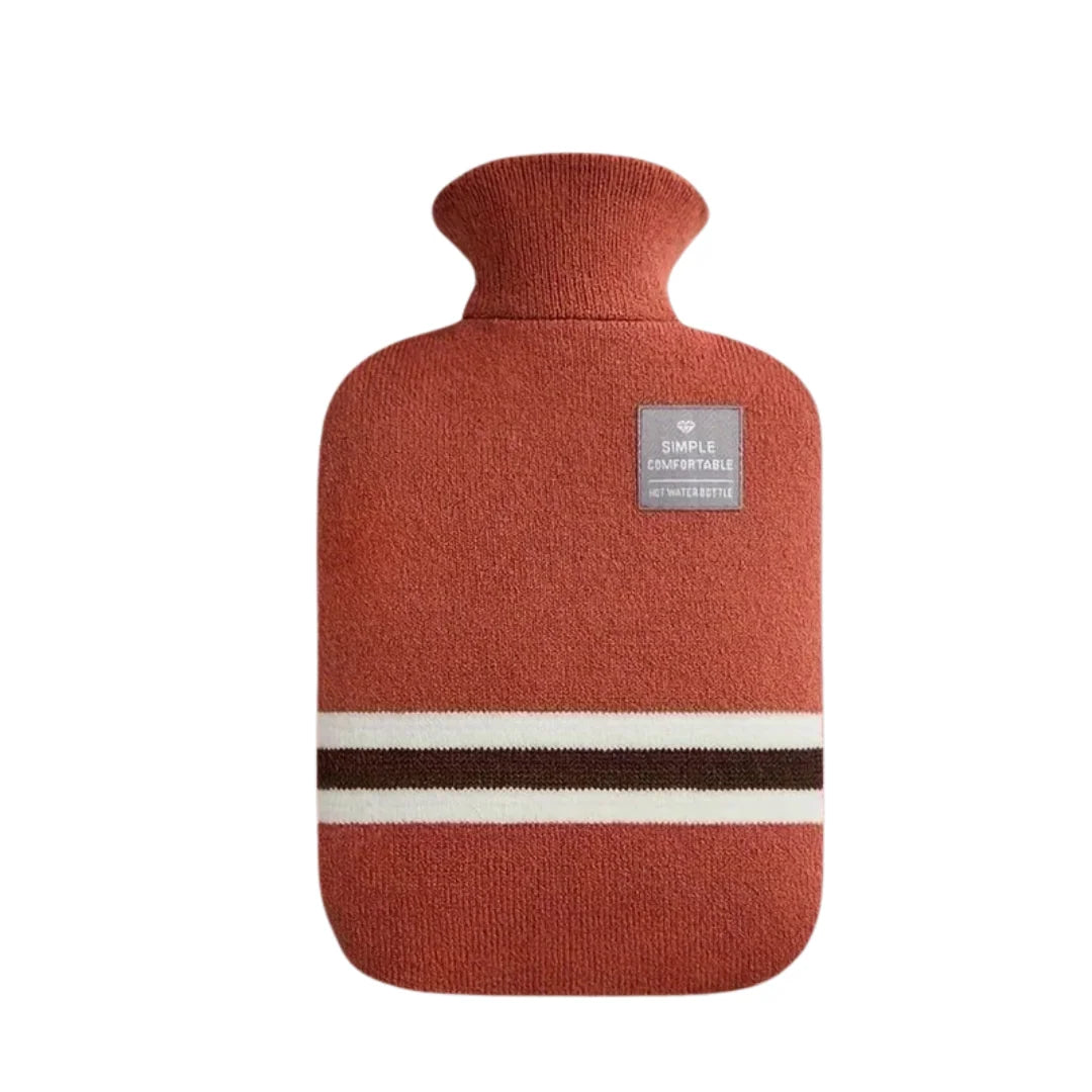 Hot Water Bottle Knitted Cover 1L Capacity Heat Retention Up to 8 Hours