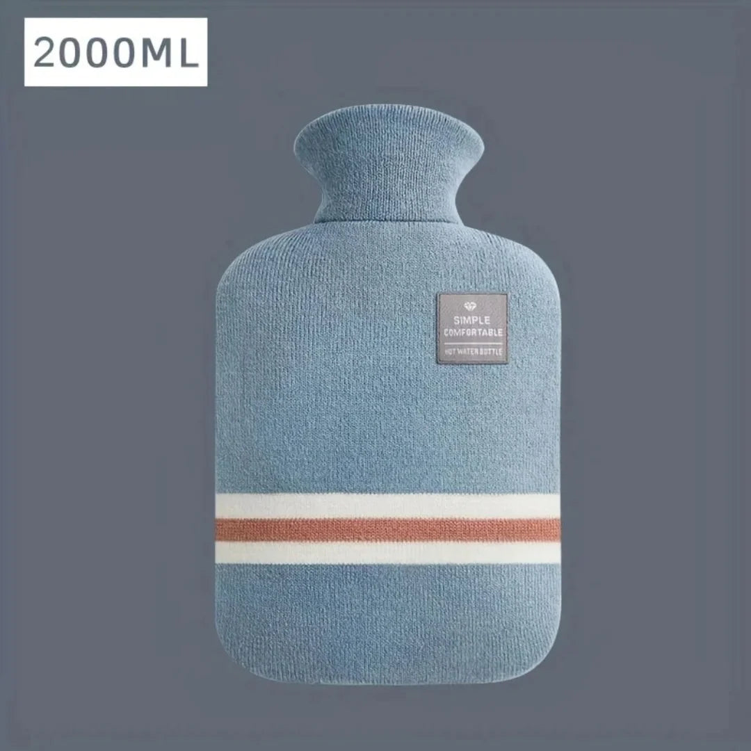 Hot Water Bottle Knitted Cover 1L Capacity Heat Retention Up to 8 Hours