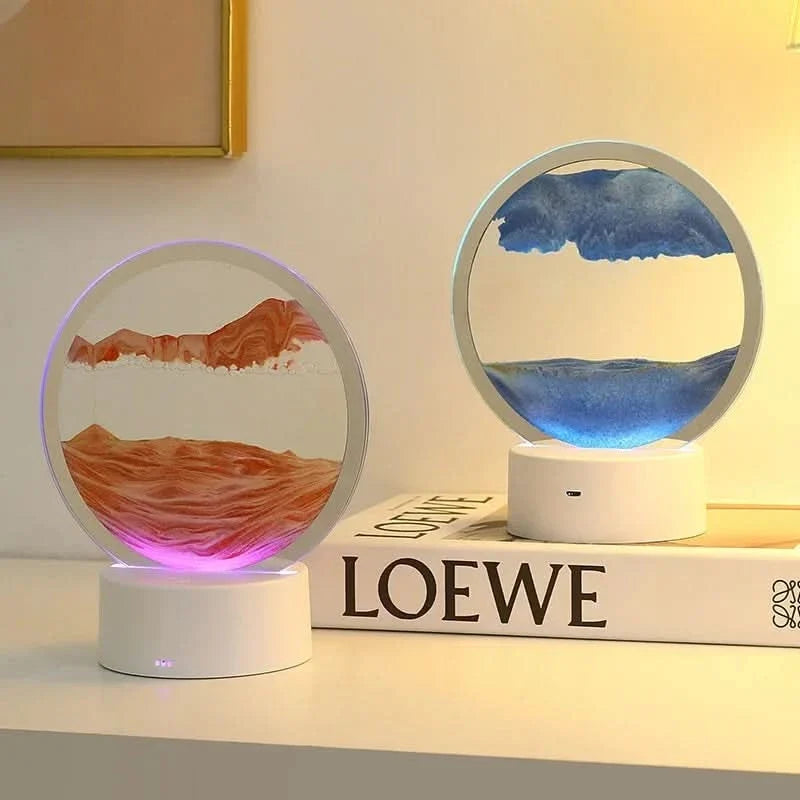 Hourglass Lamp 3D Flowing Sand & Ambient LED
