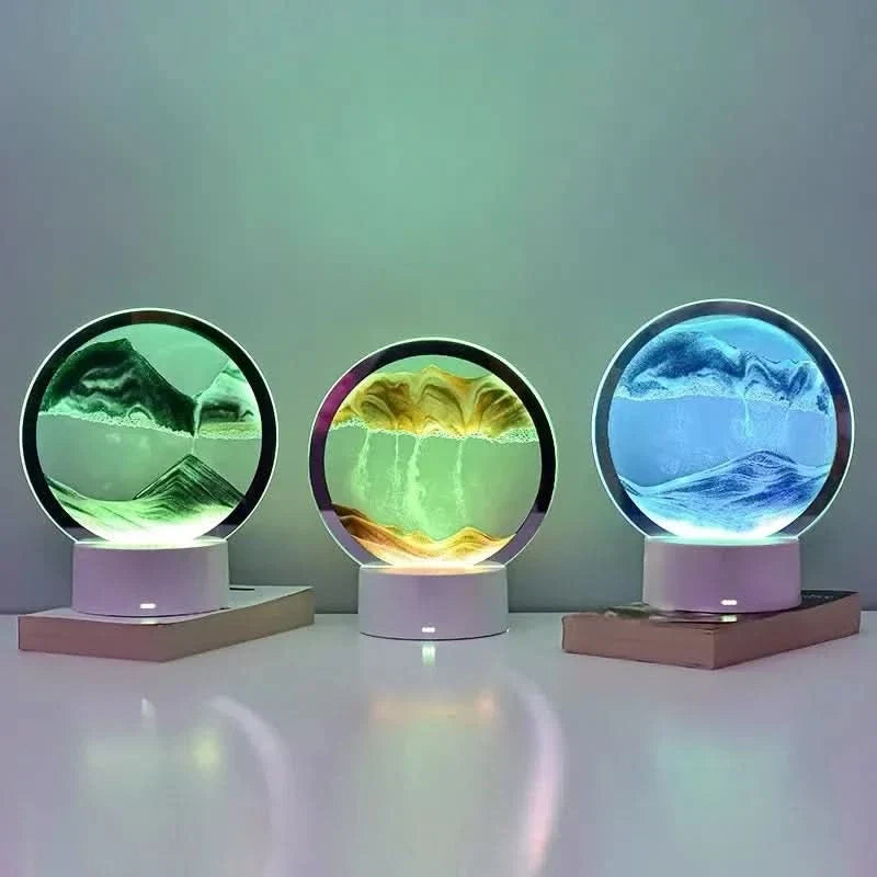 Hourglass Lamp 3D Flowing Sand & Ambient LED