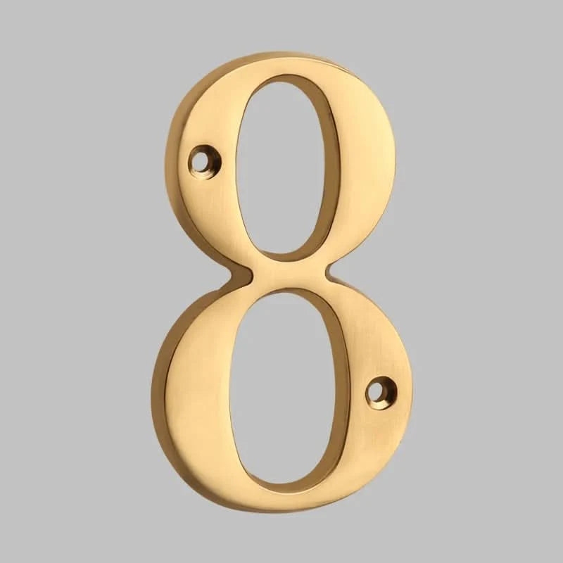 House Number Solid Brass Classic Design With Mounting Hardware Included