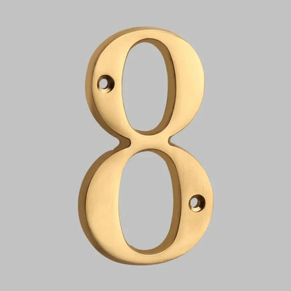 House Number Solid Brass Classic Design With Mounting Hardware Included