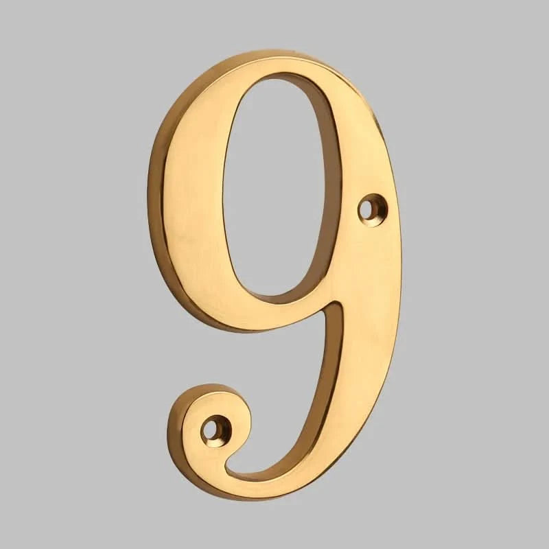 House Number Solid Brass Classic Design With Mounting Hardware Included