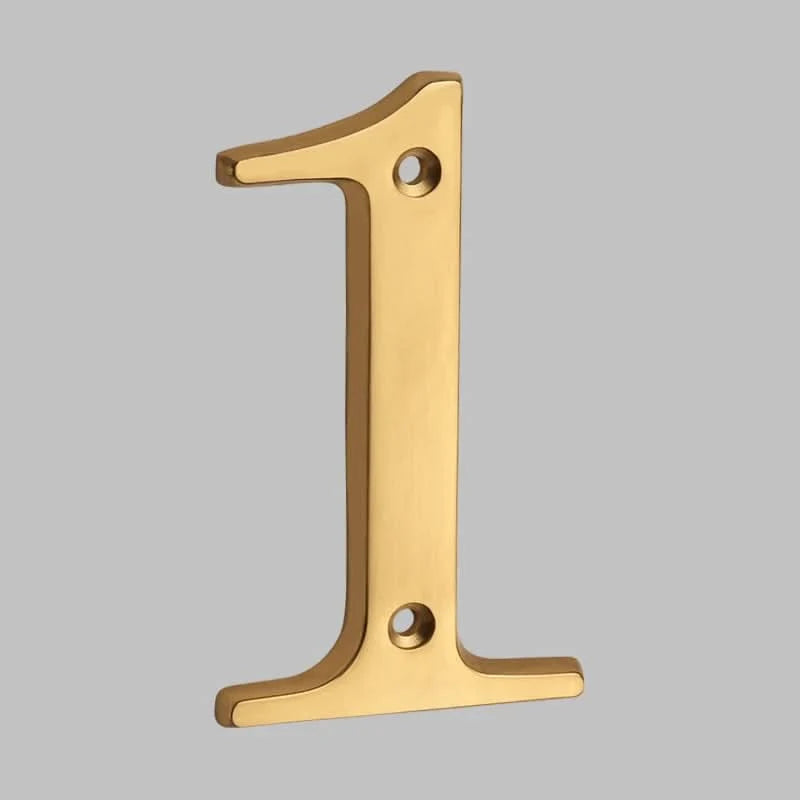 House Number Solid Brass Classic Design With Mounting Hardware Included