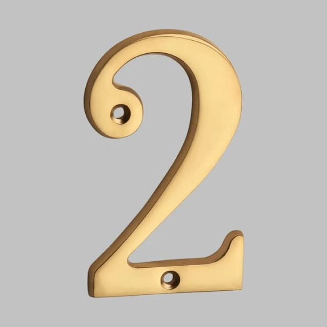 House Number Solid Brass Classic Design With Mounting Hardware Included