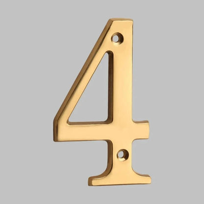House Number Solid Brass Classic Design With Mounting Hardware Included