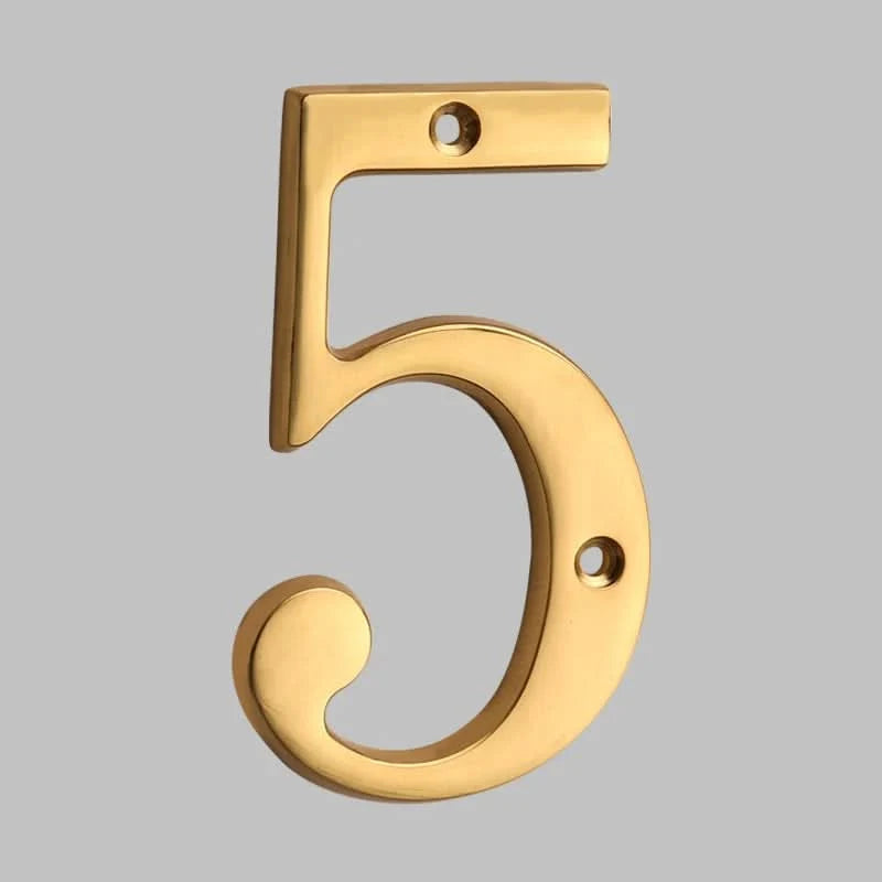 House Number Solid Brass Classic Design With Mounting Hardware Included