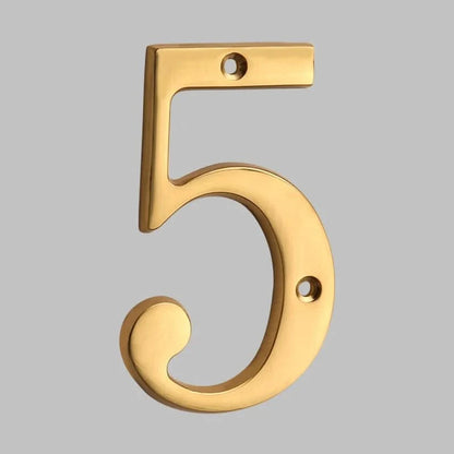 House Number Solid Brass Classic Design With Mounting Hardware Included