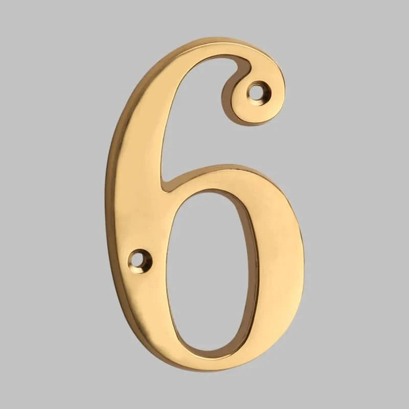 House Number Solid Brass Classic Design With Mounting Hardware Included