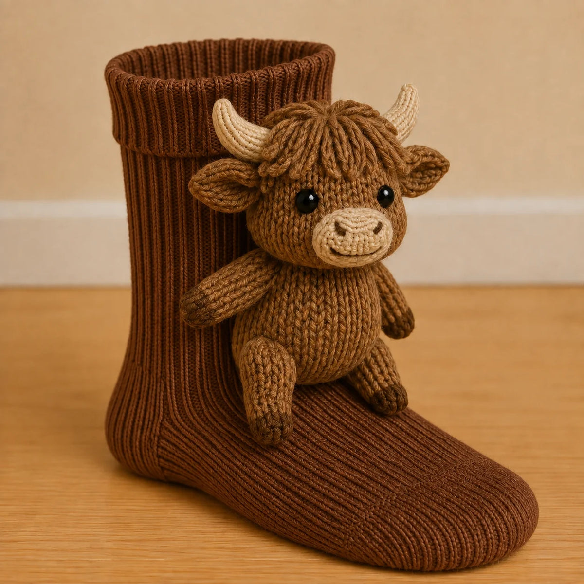 House Socks Plush Lined Non-Slip Sole Animal Design