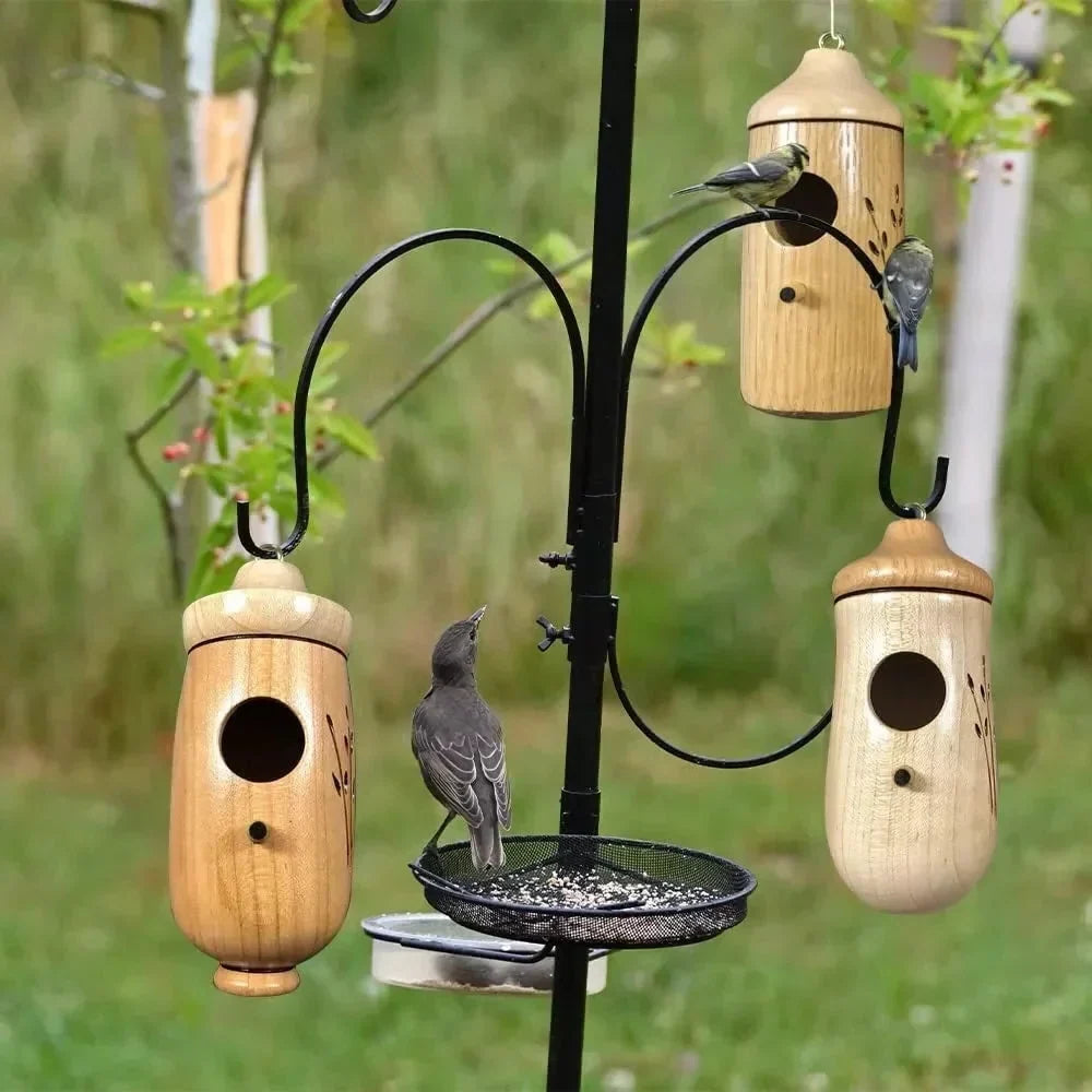 Hummingbird Birdhouse Weather-Resistant Resin Hanging Design