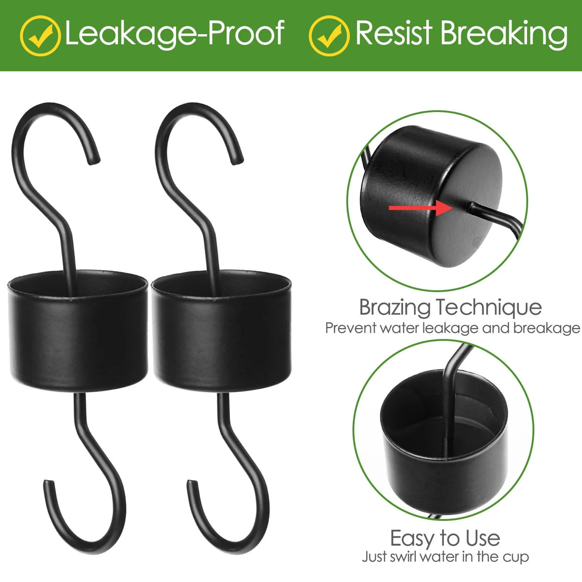 Hummingbird Feeder Ant Moat Rust-Resistant Metal Set of 2