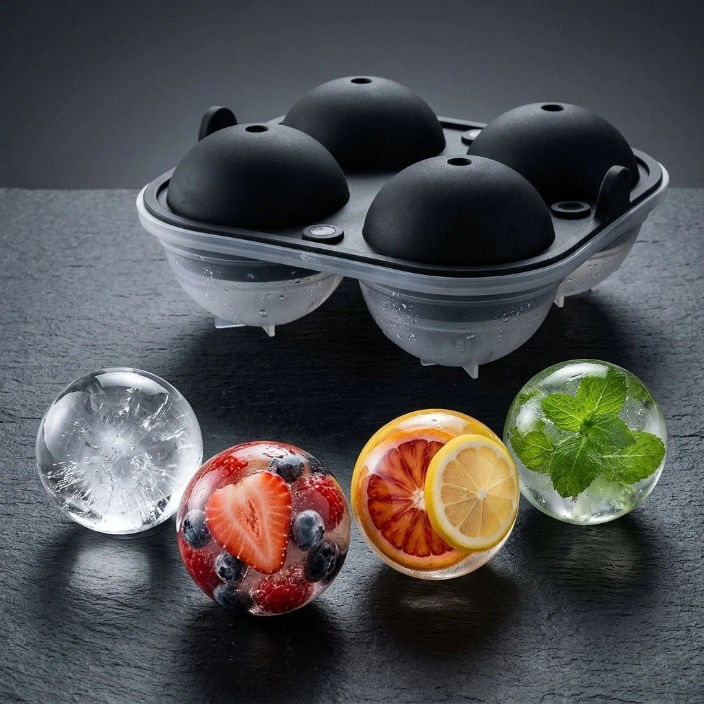 Ice Sphere Mold 2.5-Inch Slow-Melting Set of 4