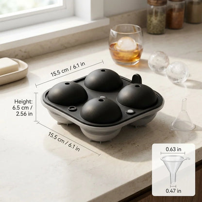 Ice Sphere Mold 2.5-Inch Slow-Melting Set of 4