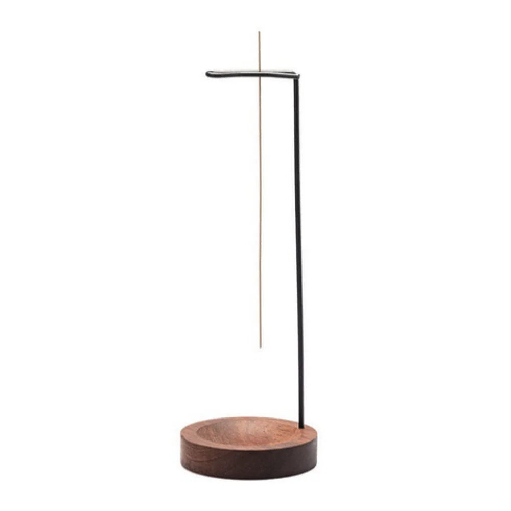Incense Burner Handcrafted Wooden Base & Metal Holder
