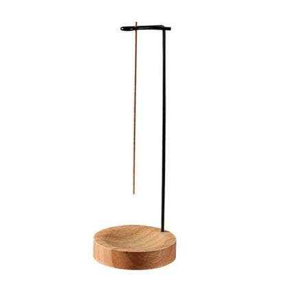 Incense Burner Handcrafted Wooden Base & Metal Holder