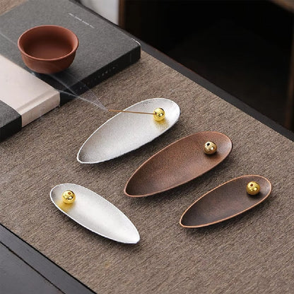 Incense Holder Alloy Copper Movable Bead & Ash Catcher