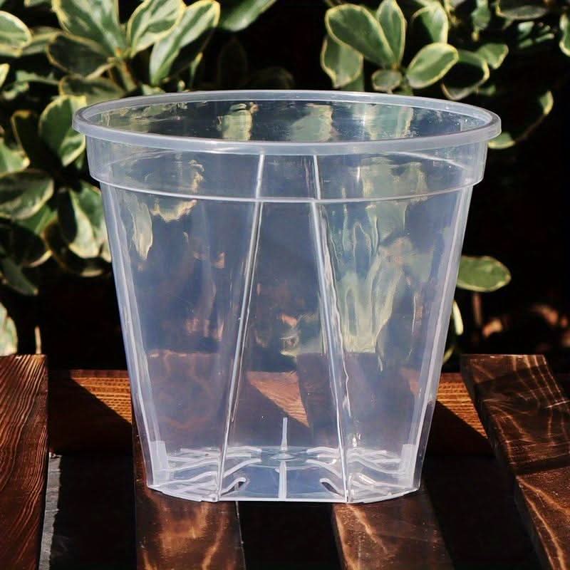 Indoor Plant Pot Clear Root-Viewing With Drainage Holes