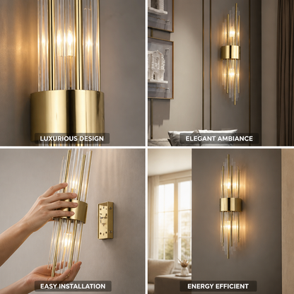 Indoor Wall Light Crystal LED Stainless Steel